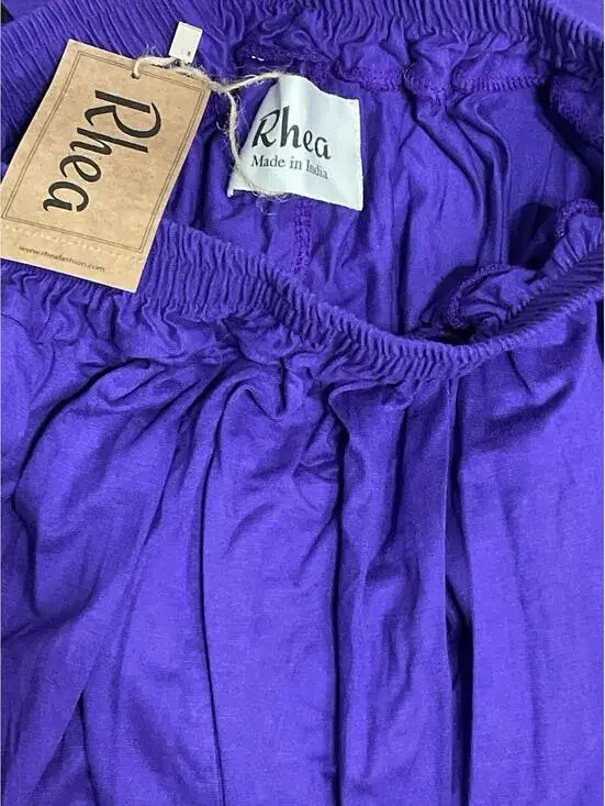 Rhea Purple Harem Pants + Crop Tank Set Boho Festival Bundle NWT + Flawed Top - Picture 5 of 9